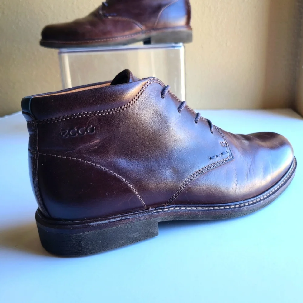 Ecco Chukka Boots Mens Size EU 40 US 7 Brown Leather Ankle Boots